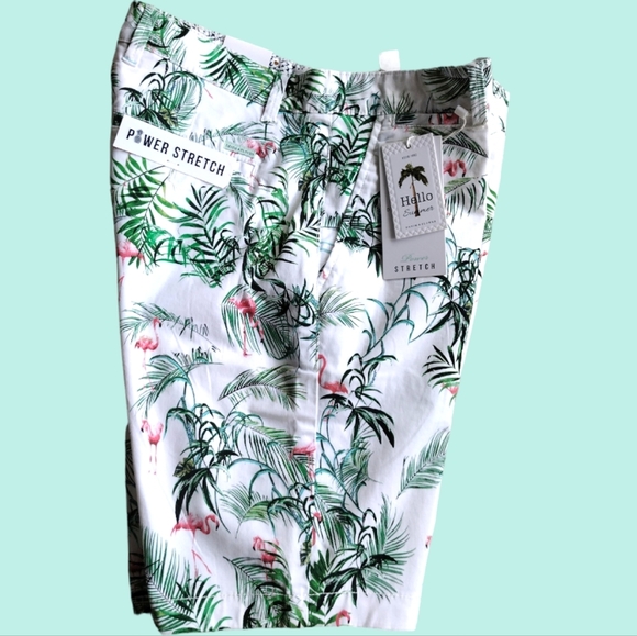 Nwt DF Hawaiian Flamingo Stretch Shorts Sz 30 - Picture 4 of 5